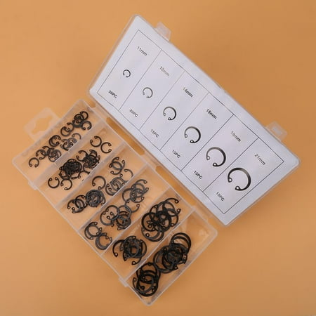 100pcs Snap Retaining Ring Circlip Assortment Set 11mm Retaining Ring 21mm 6 Sizes with Box 100pcs Snap Retaining Ring Circlip Assortment Set 11mm Retaining Ring 21mm 6 Sizes with Box